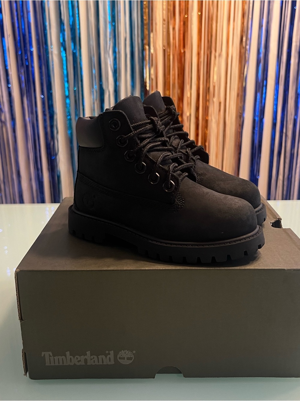 Timberland Premium 6-Inch Waterproof Boots Black Nubuck Toddler Size 9.5 w/ Box